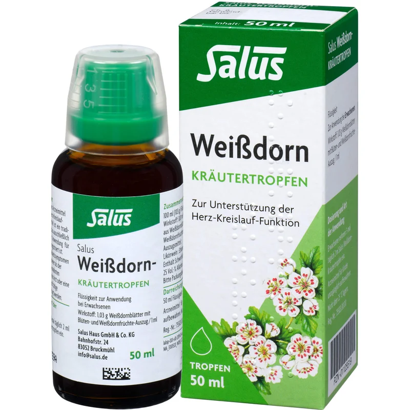 Salus Weißdorn-Kräutertropfen zur Unterstützung der Herz-Kreislauf-Funktion, 50 ml Lösung