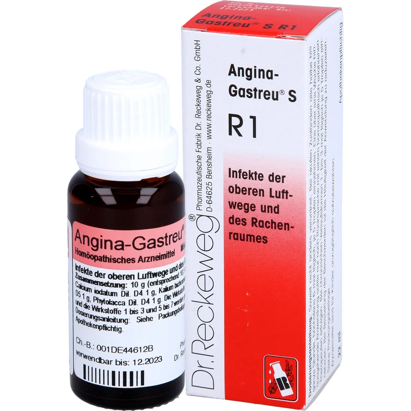 Dr.Reckeweg Angina-Gastreu S R1 Mischung bei Infekten der oberen Luftwege und des Rachenraumes, 22 ml Mischung