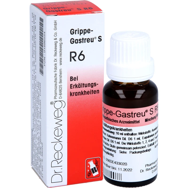 Dr. Reckeweg Grippe-Gastreu S R6 Tropfen bei Erkältungskrankheiten, 22 ml Lösung