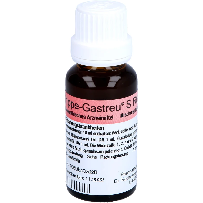 Dr. Reckeweg Grippe-Gastreu S R6 Tropfen bei Erkältungskrankheiten, 22 ml Lösung