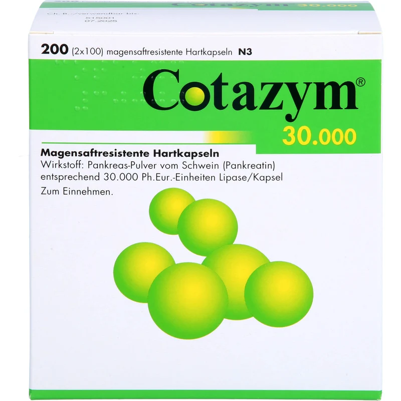 Cotazym 30.000 Magensaftresistente Hartkapseln, 200 St KMR