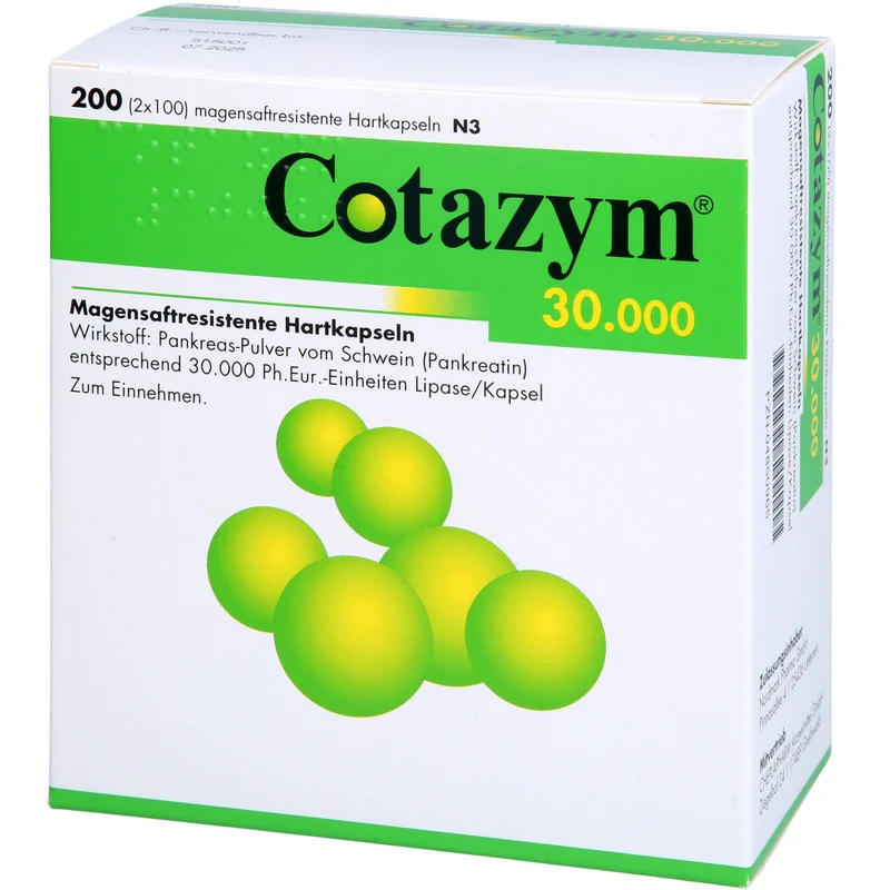 Cotazym 30.000 Magensaftresistente Hartkapseln, 200 St KMR