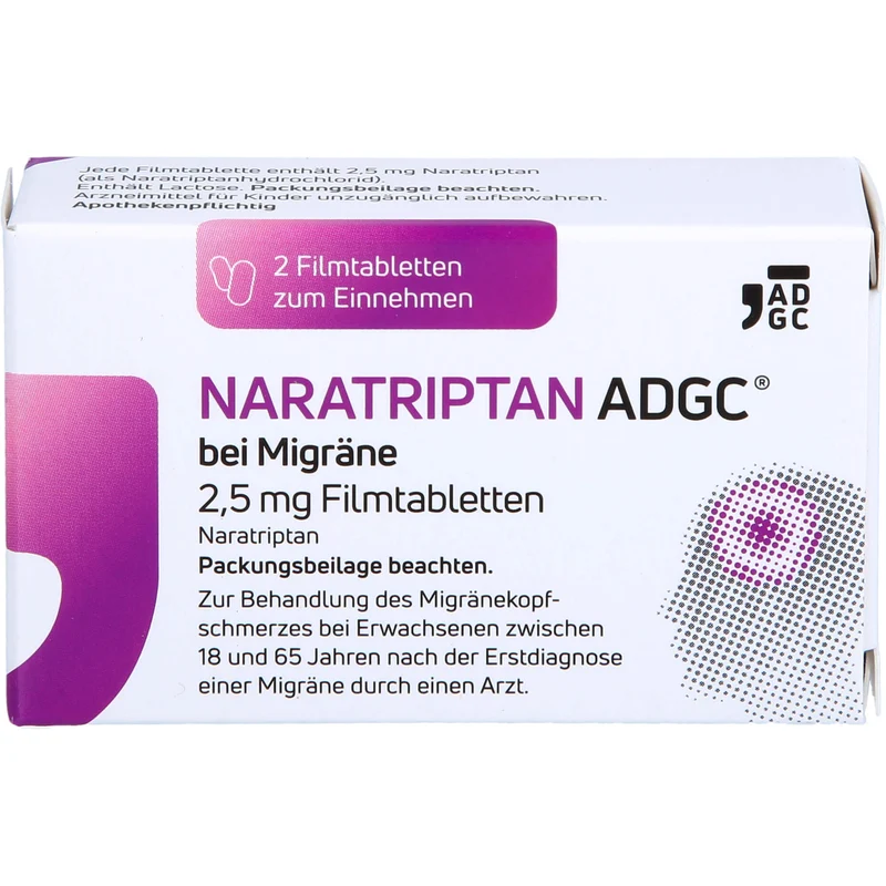 ADGC Naratriptan bei Migräne 2,5 mg Filmtabletten, 2 St. Tabletten