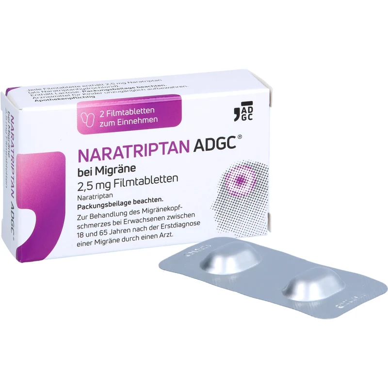 ADGC Naratriptan bei Migräne 2,5 mg Filmtabletten, 2 St. Tabletten