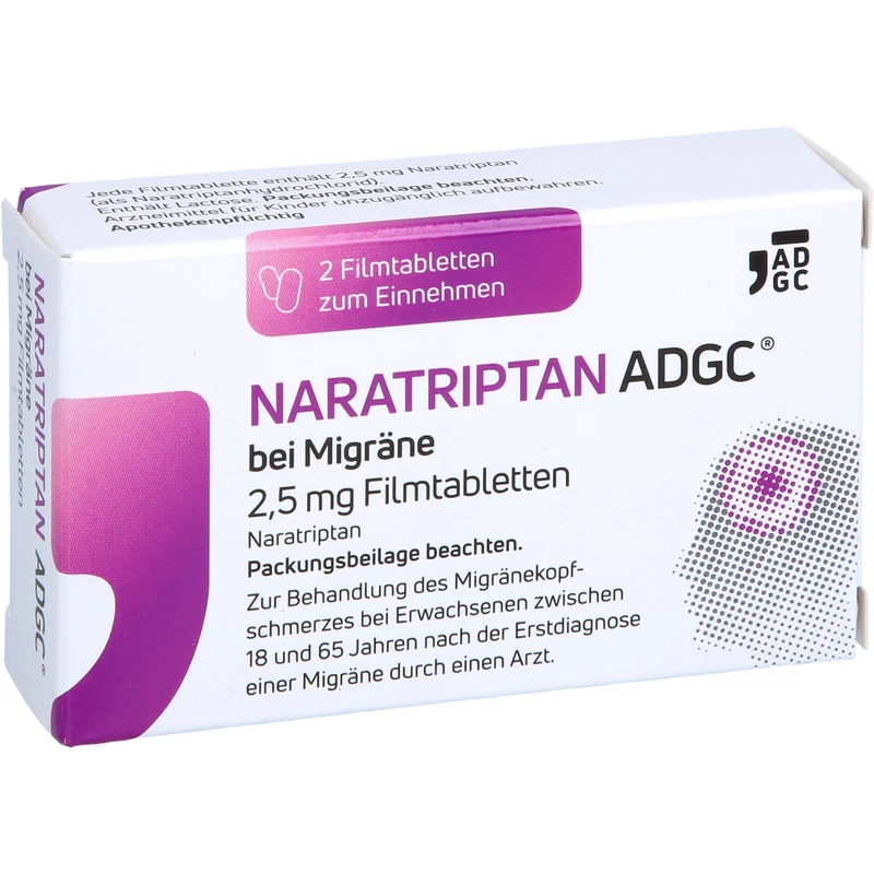 ADGC Naratriptan bei Migräne 2,5 mg Filmtabletten, 2 St. Tabletten