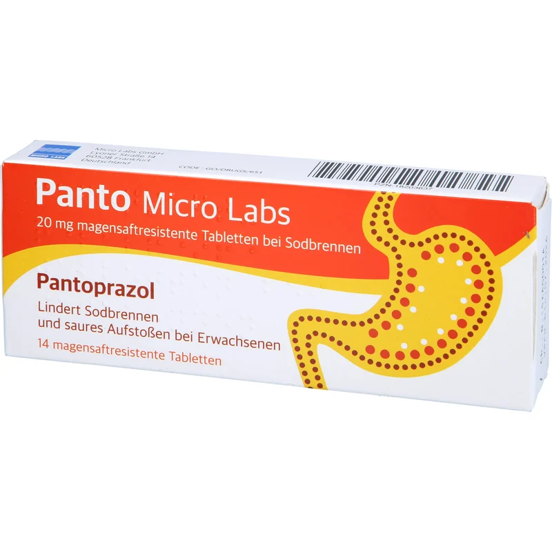 Panto Micro Labs 20 mg Pantoprazol Tabletten bei Sodbrennen, 14 St. Tabletten