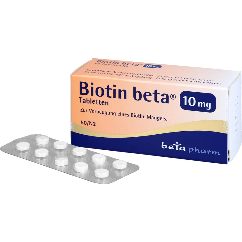 Biotin beta 10 mg Tabletten zur Vorbeugung einens Biotin-Mangels, 50 St. Tabletten