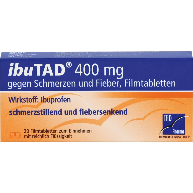 ibuTAD 400 mg Filmtabletten gegen Schmerzen und Fieber, 20 St. Tabletten