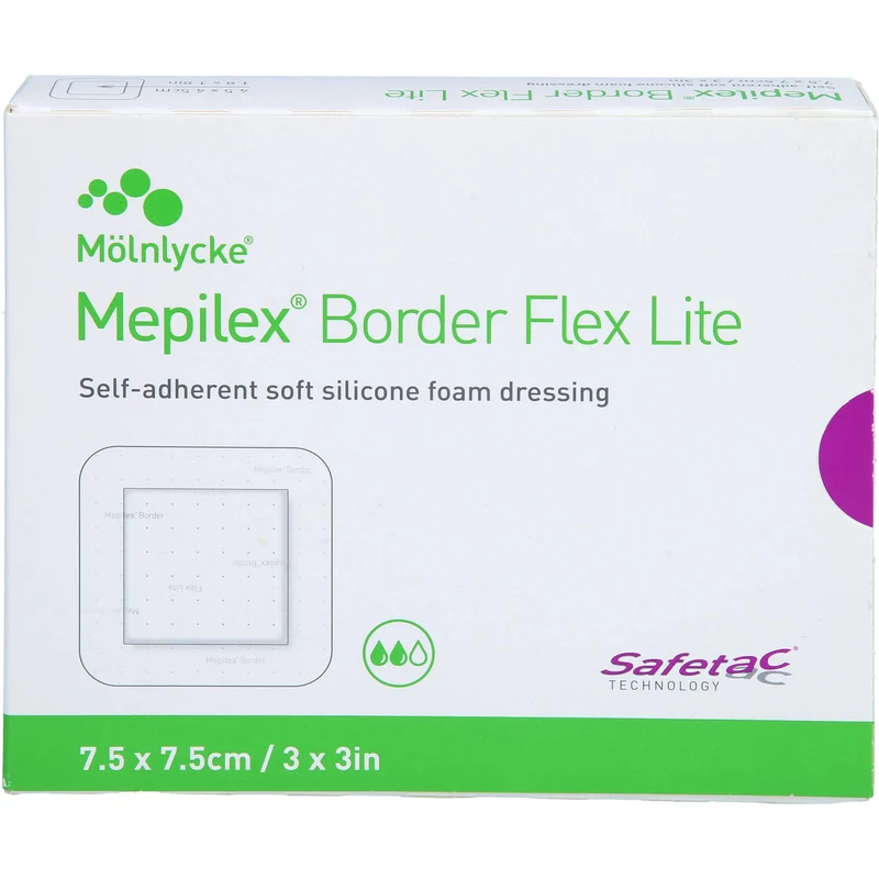 Mepilex Border Flex Lite Schaumverband 7,5 x 7,5 cm, 5 St. Verband