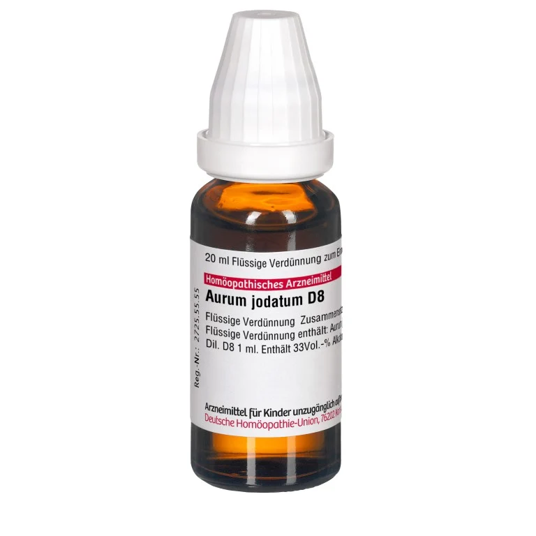 Aurum jodatum D8 DHU Dilution, 20 ml Lösung