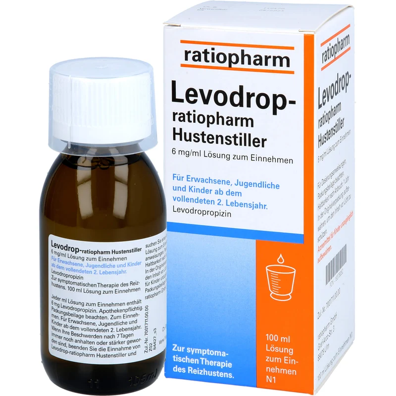 Levodrop-ratiopharm Hustenstiller hilft schnell gegen Reizhusten, 100 ml Lösung