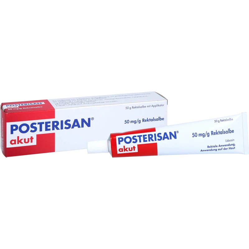 Posterisan akut Hämorrhoidensalbe mit Lidocain bei starkem Juckreiz und Schmerzen im Analbereich, 50 g Salbe