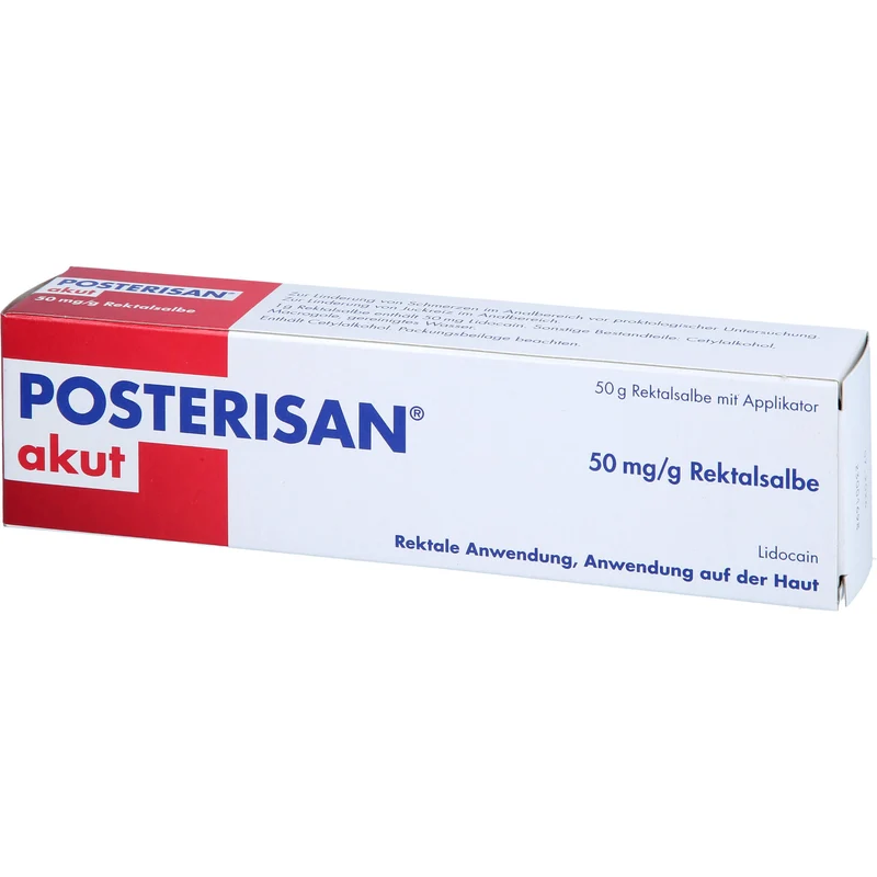 Posterisan akut Hämorrhoidensalbe mit Lidocain bei starkem Juckreiz und Schmerzen im Analbereich, 50 g Salbe