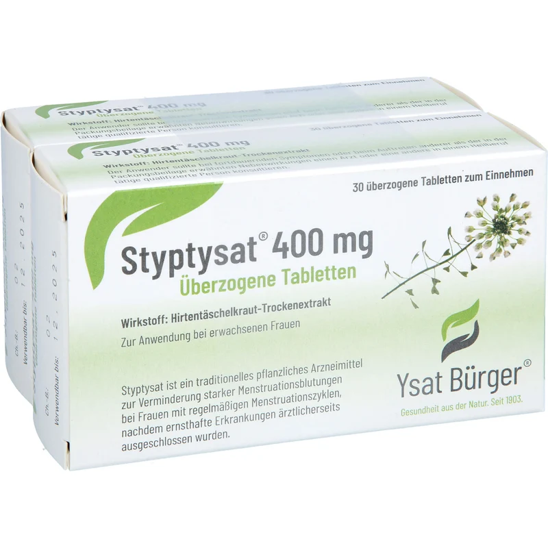 Styptysat 400 mg Tabletten zur Verminderung starker Menstruationsblutungen, 60 St. Tabletten