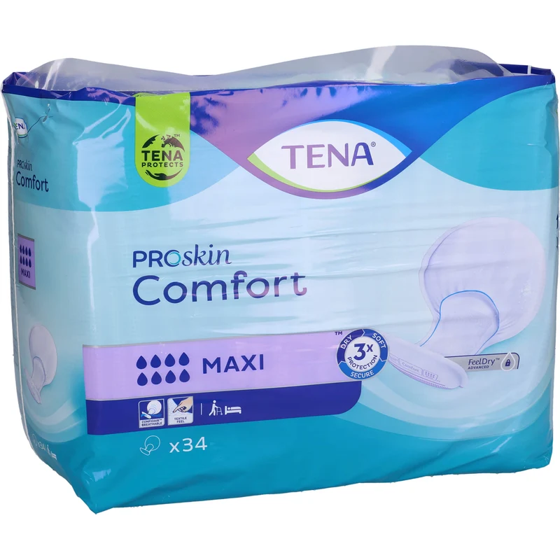 TENA PROSkin Comfort Maxi Vorlagen bei schwerer bis sehr schwerer Harninkontinenz, 34 St. Einlagen
