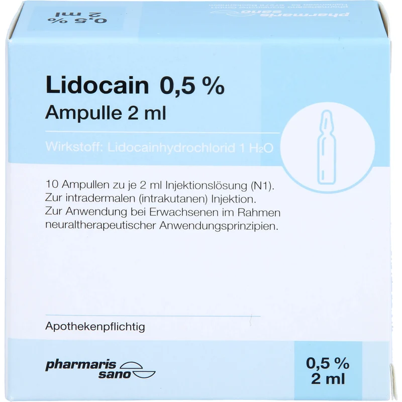 Lidocain pharmarissano 0,5 % Injektionslösung, 10 St. Ampullen