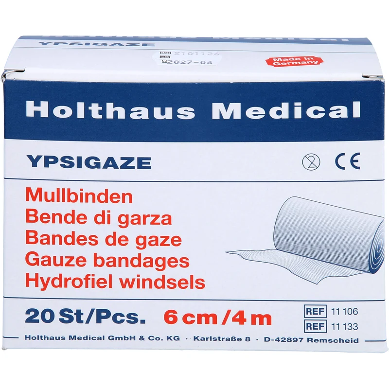 Holthaus Medical YPSIGAZE Mullbinden 6 cm x 4 m, 20 St. Binde