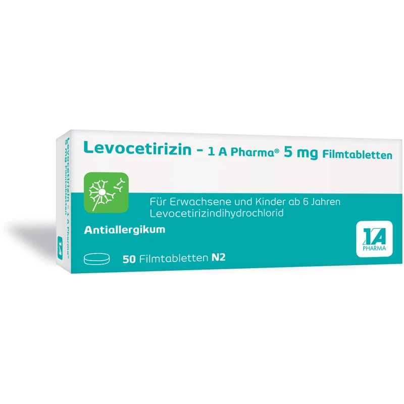 1 A Pharma Levocetirizin 5 mg Filmtabletten bei Allergien, 50 St. Tabletten