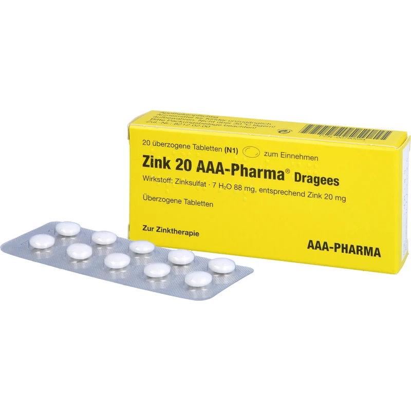 AAA-Pharma Zink 20 Dragees zur Behandlung von Zinkmangelzuständen, 20 St. Tabletten
