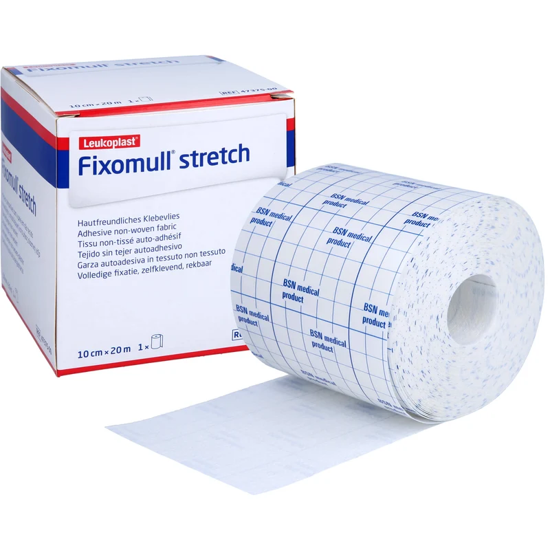 Fixomull Stretch 20 m x 10 cm hypoallergenes Klebevlies zur vollflächigen Verbandfixierung, 1 St. Pflaster