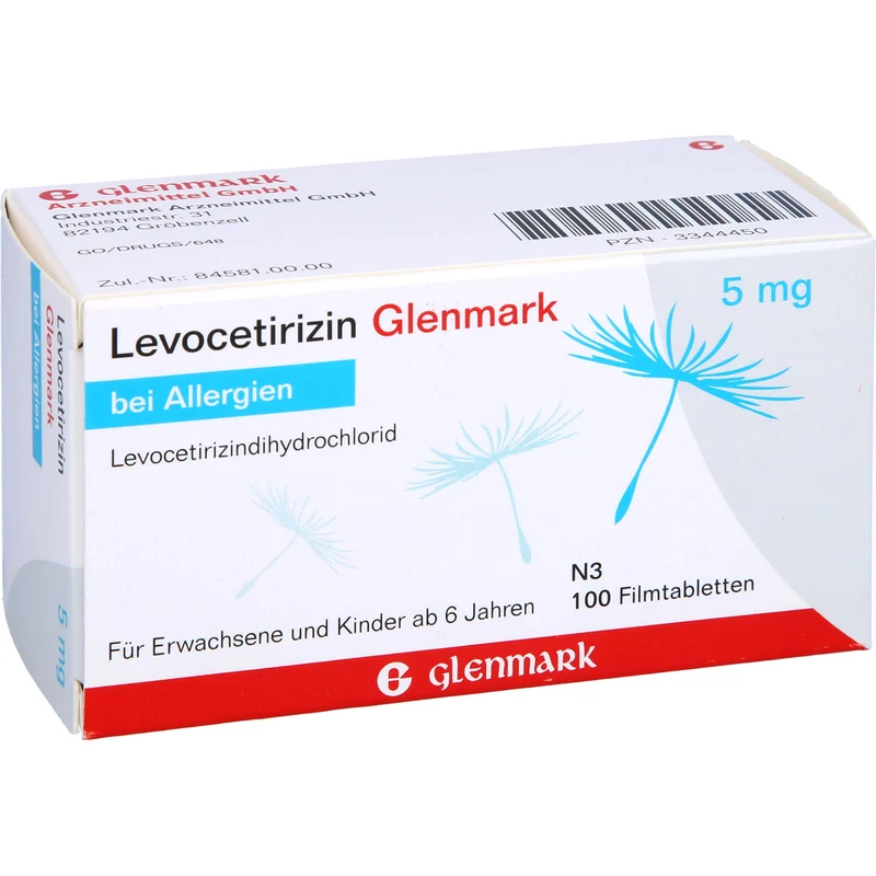 Glenmark Levocetirizin 5 mg Filmtabletten bei Allergien, 100 St. Tabletten
