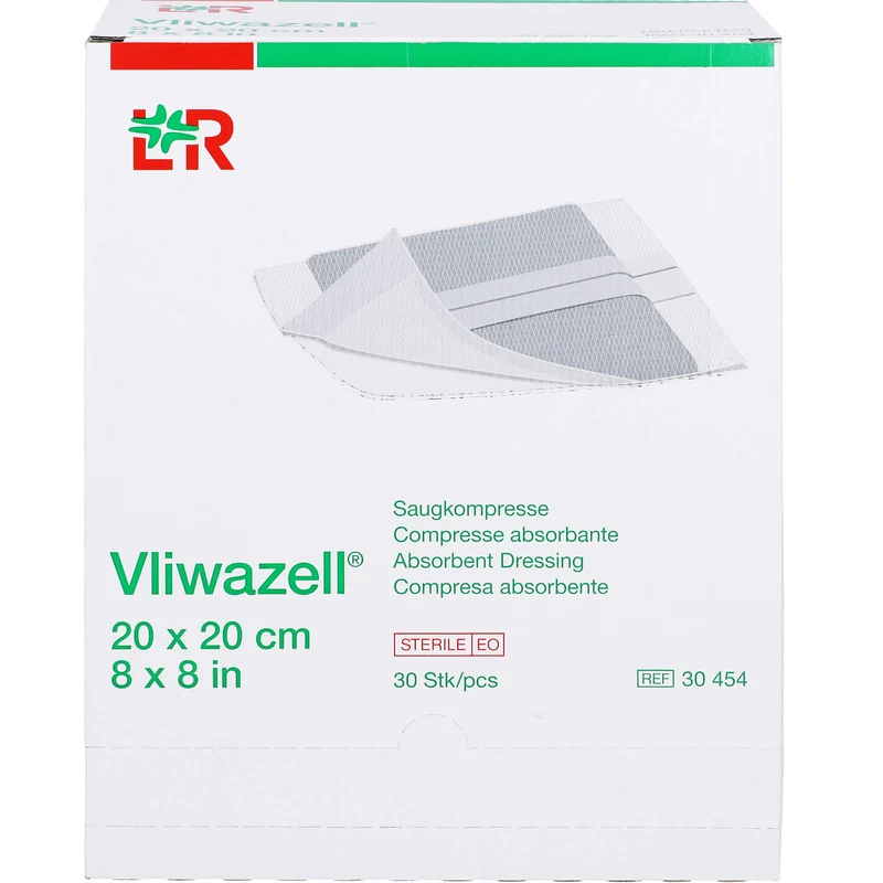 Vliwazell Kompressen 20x20cm steril, 30 St KOM