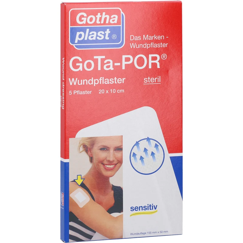 GoTa-POR Wundpflaster steril 20 x 10 cm, 5 St. Pflaster