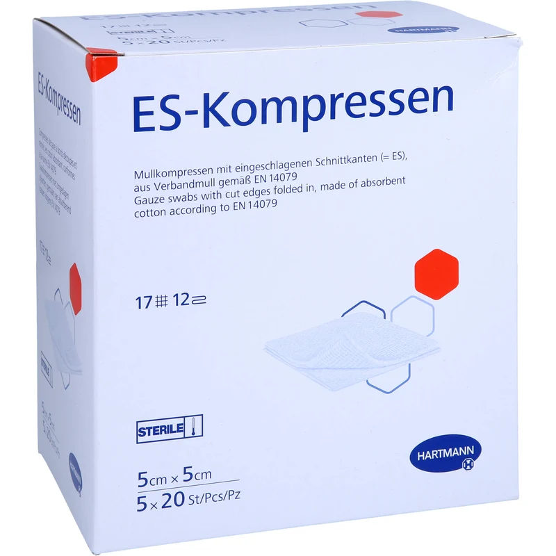 ES-Kompressen steril 5x5cm Großpackung 12fach, 100 St. Kompressen