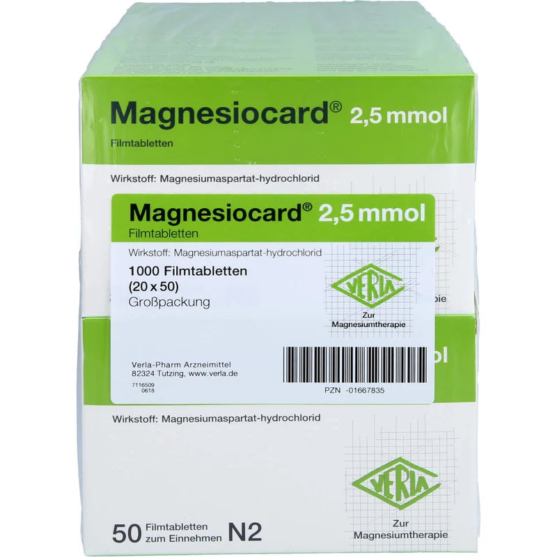 Magnesiocard 2,5 mmol, Filmtbl., 20X50 St FTA