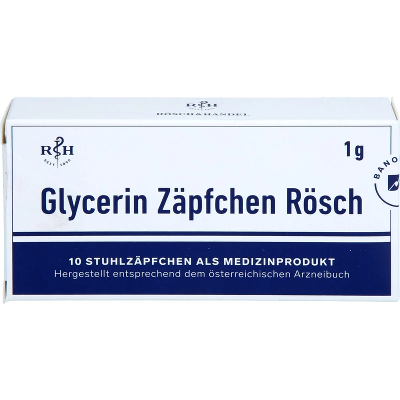 Glycerin Zäpfchen Rösch 1 g gegen Verstopfung, 10 St. Zäpfchen