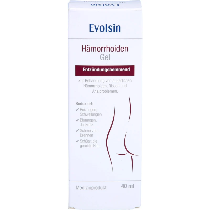 Evolsin Hämorrhoiden Gel entzündungshemmend gegen Brennen, Schmerz & Juckreiz, 40 ml Gel