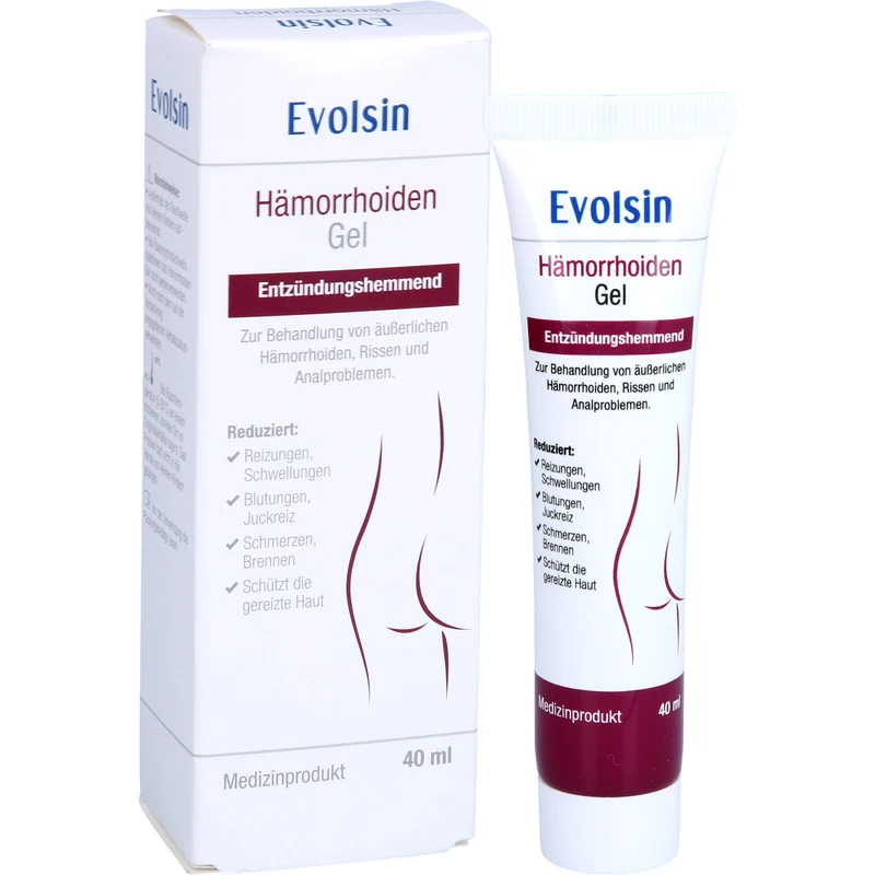 Evolsin Hämorrhoiden Gel entzündungshemmend gegen Brennen, Schmerz & Juckreiz, 40 ml Gel