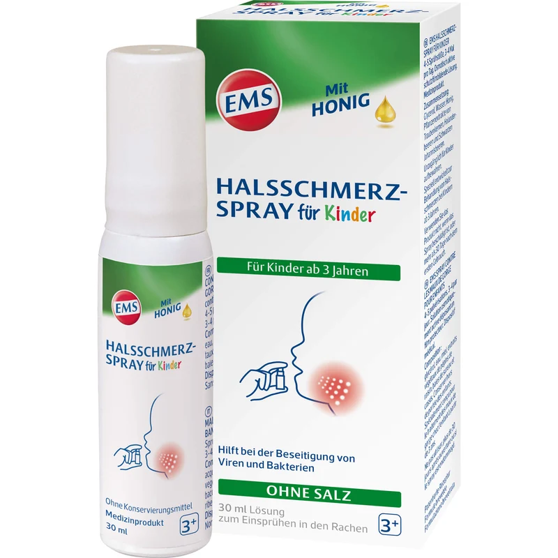 EMS Halsschmerzspray für Kinder mit Honig, 30 ml Lösung
