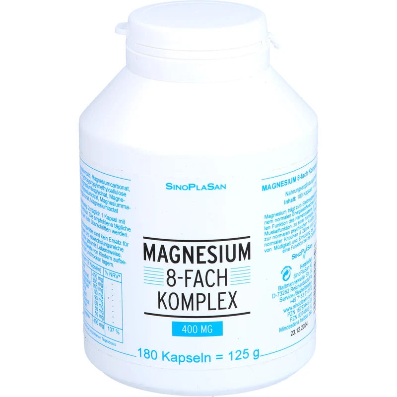 SinoPlaSan Magnesium 8fach Komplex 400 mg Kapseln, 180 St. Kapseln