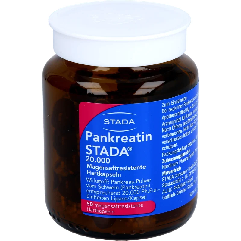 Pankreatin STADA 20.000 Hartkapseln bei exokriner Pankreasinsuffizienz, 50 St. Kapseln