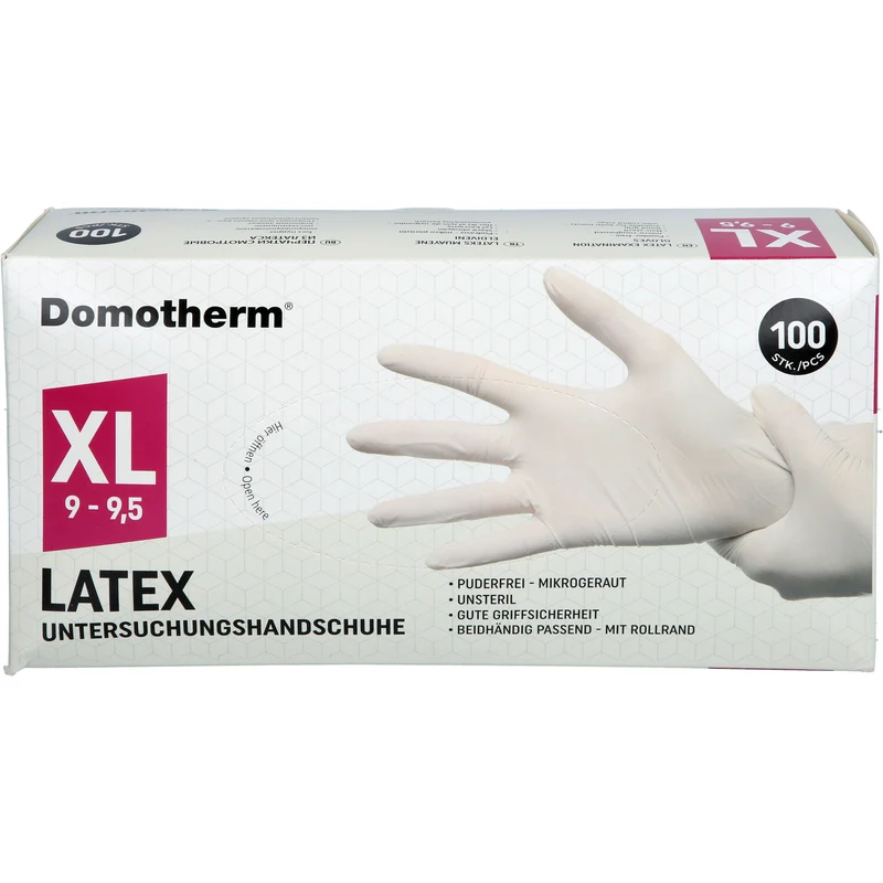 Domotherm Untersuchungshandschuhe Latex XL, 100 St HAS