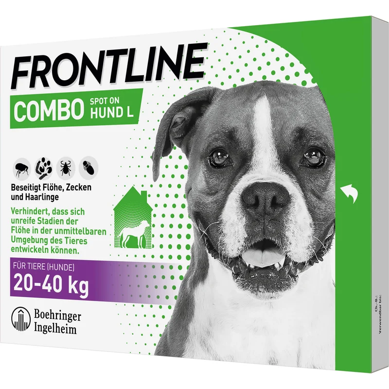 FRONTLINE COMBO Lösung Spot on gegen Flöhe und Zecken Hund L 20-40 kg, 3 St. Einzeldosispipetten