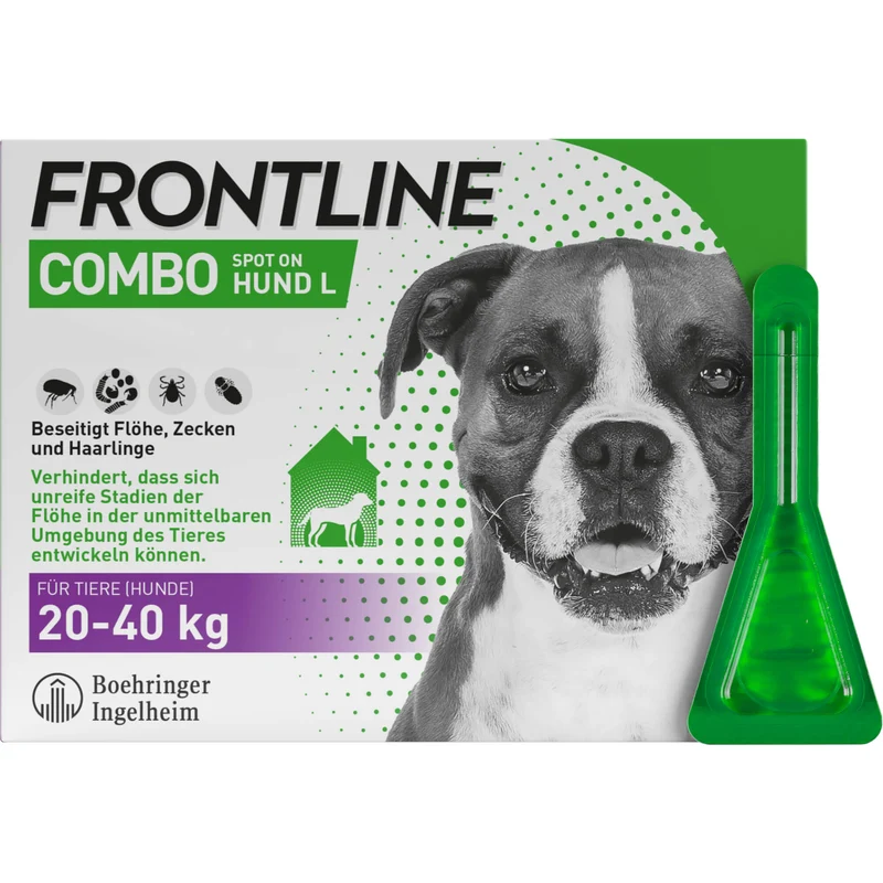 FRONTLINE COMBO Lösung Spot on gegen Flöhe und Zecken Hund L 20-40 kg, 3 St. Einzeldosispipetten