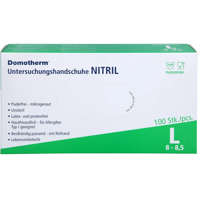 Domotherm Untersuchungshandschuhe Nitril L, 100 St. Handschuhe