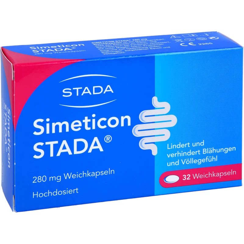 STADA Simeticon 280 mg Weichkapseln bei Blähungen und Völlegefühl, 32 St. Kapseln