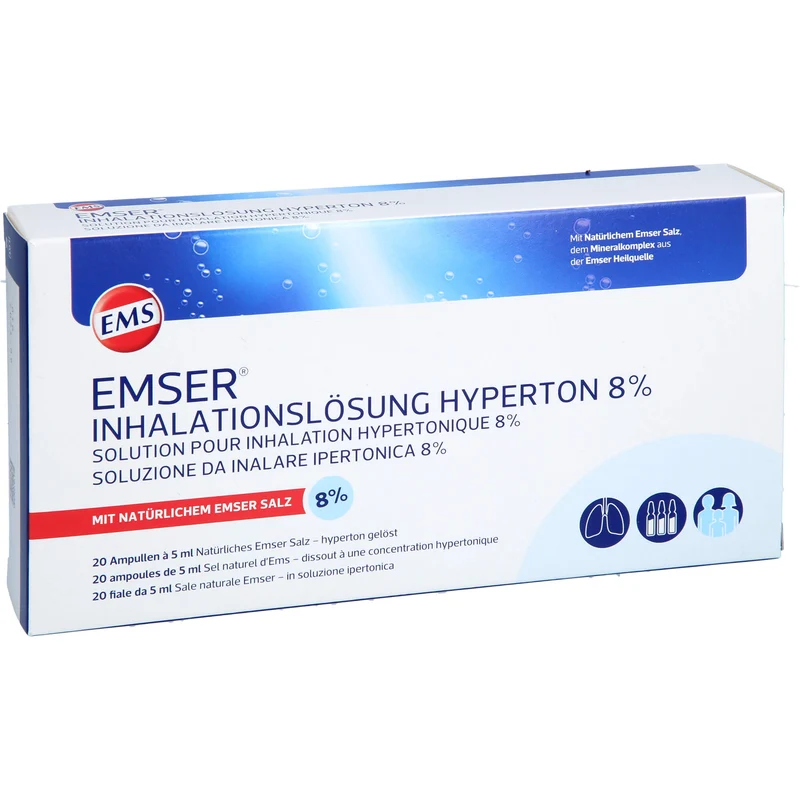 Emser Inhalationslösung hyperton 8%, 20 St. Ampullen