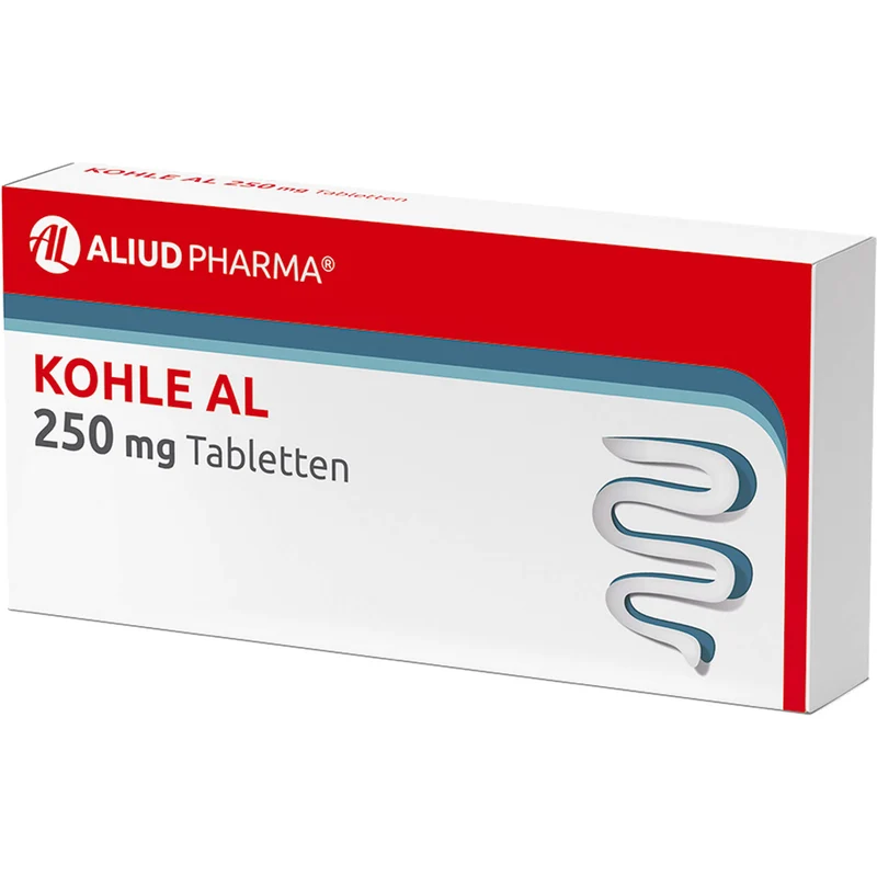 Kohle AL 250 mg Tabletten bei Durchfall, 20 St. Tabletten