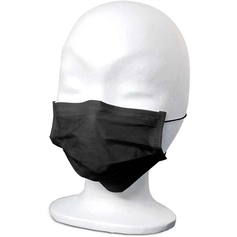 MaiMed-FM-Comfort Gesichtsmaske mit Gummiband schwarz 3-lagig, 50 St. Masken