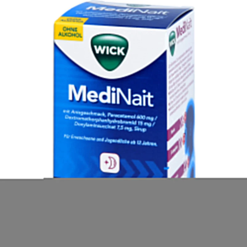 WICK MediNait mit Anisgeschmack Sirup zur effektiven Linderung von 6 Erkältungssymptomen ohne Alkohol ab 12 Jahren, 90 ml Lösung