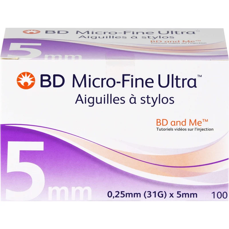 BD Micro-Fine Ultra Pen-Nadeln 0,25 x 5 mm, 100 St. Packung