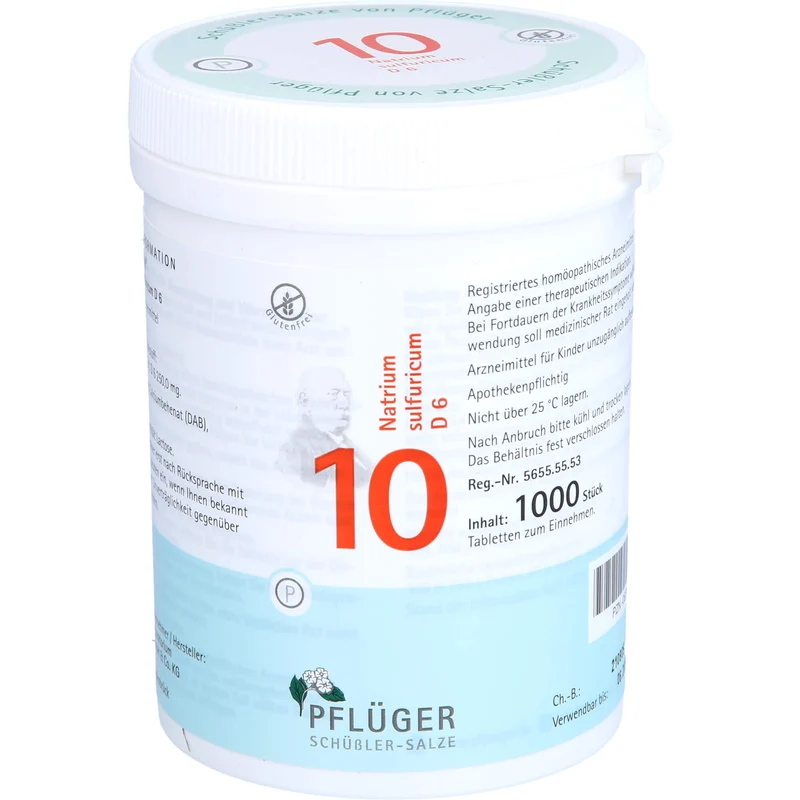 Biochemie Nr.10 Natrium sulfuricum D6 Pflüger Tbl., 1000 St TAB
