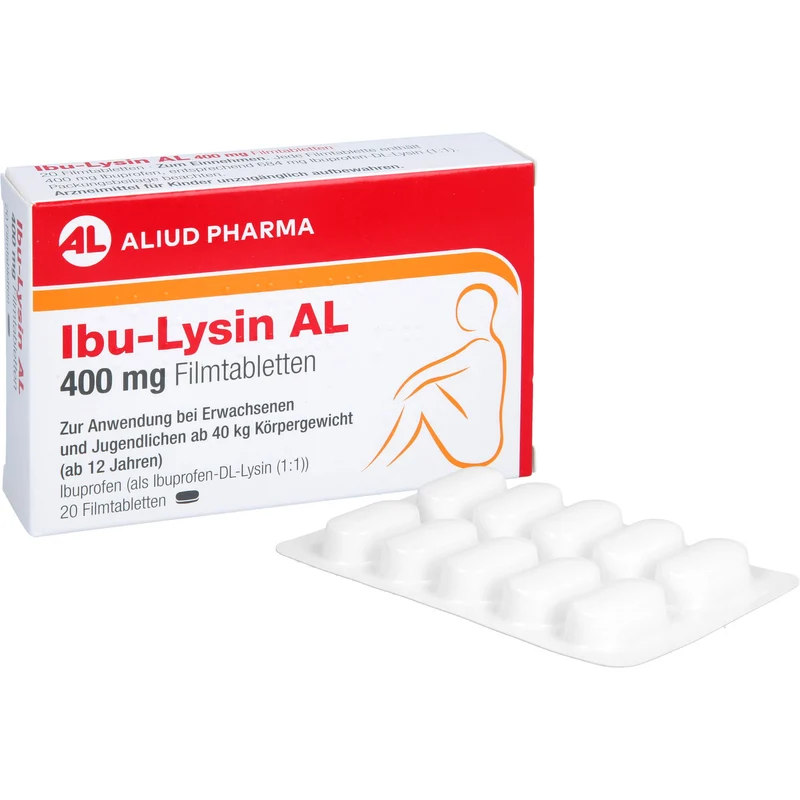 Ibu-Lysin AL 400 mg Filmtabletten bei akuten Schmerzen, 20 St. Tabletten