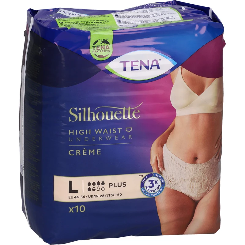 TENA Silhouette Inkontinenz Pants Creme Gr. L Plus, 10 St. Pants