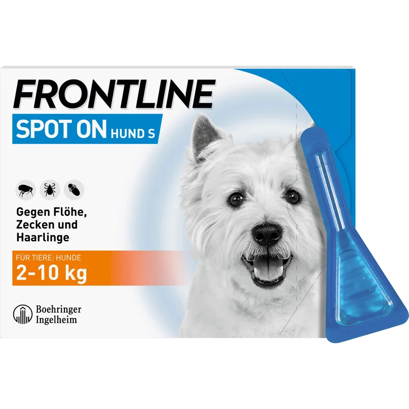 FRONTLINE Spot On Hund S (2-10 kg) gegen Zecken und Flöhe, 5 St. Ampullen