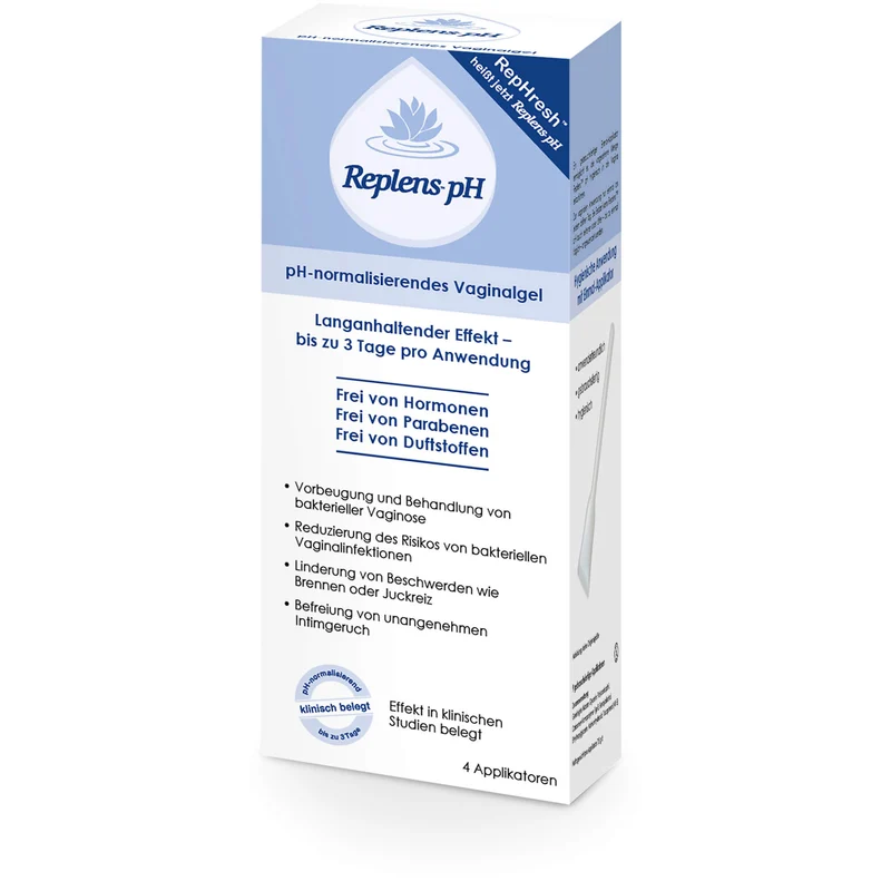 Replens pH normalisierendes Vaginalgel bei bakterieller Vaginose, 4 St. Packung